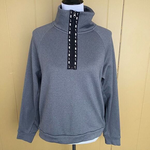 Nike women S Longsleeve cropped quarter zip pullover grey - Picture 1 of 10